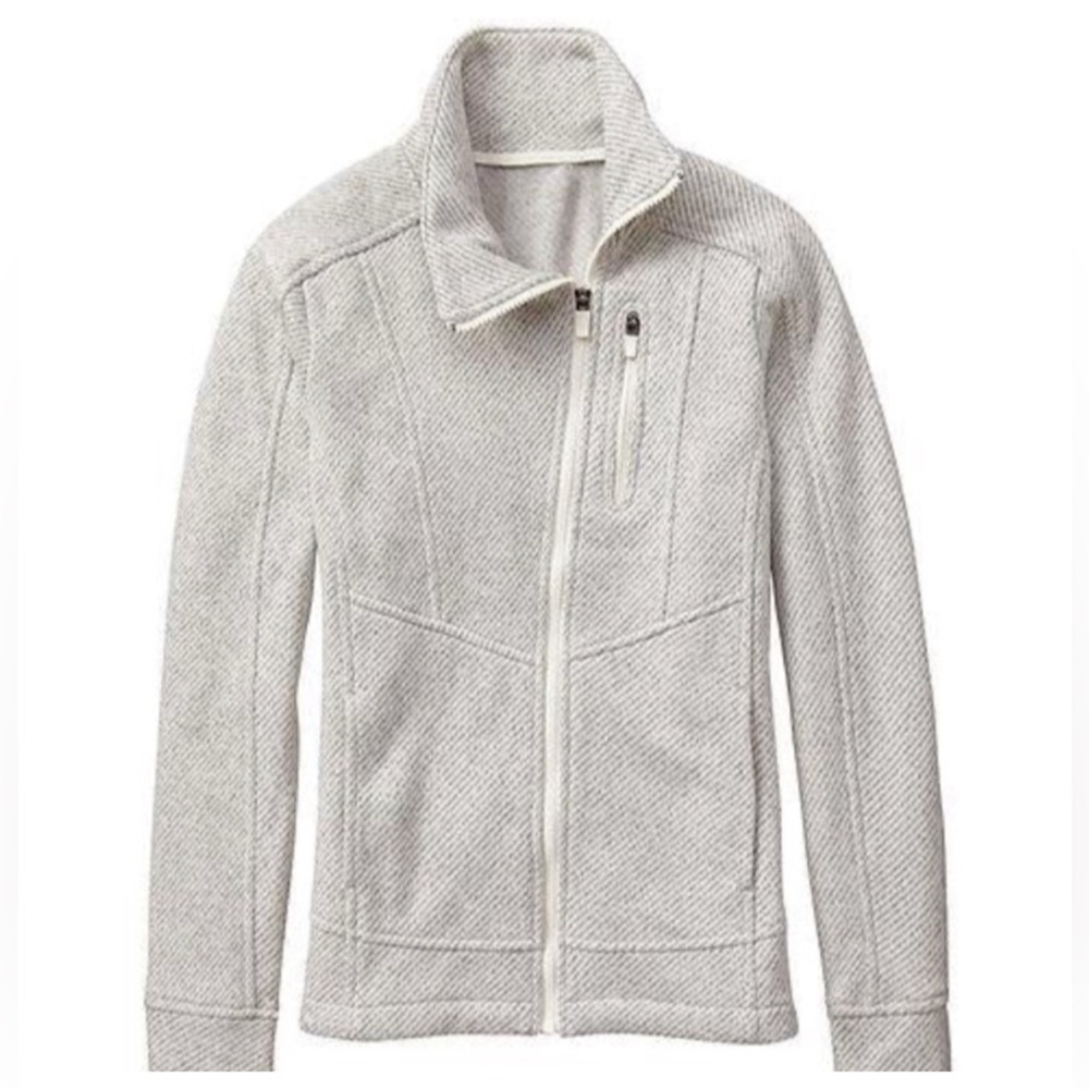 Athleta Trailwinds Hike Zip Jacket Herringbone Grey Women’s XS Extra Small